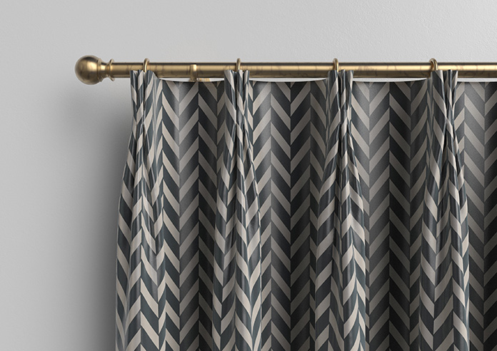 Chevron Stripe, Charcoal - Made to Measure Curtains - Image 11